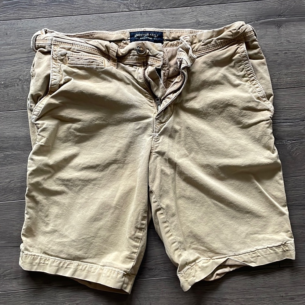 American Eagle Extreme Flex Khaki Tan Cargo Shorts Size 28